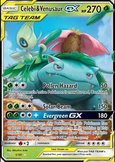 Celebi & Venusaur GX #1/181 — Team Up