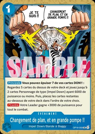 Changement de plan, et en grande pompe !! (OP16-059) — L'Heure de la Bataille Décisive (OP16)