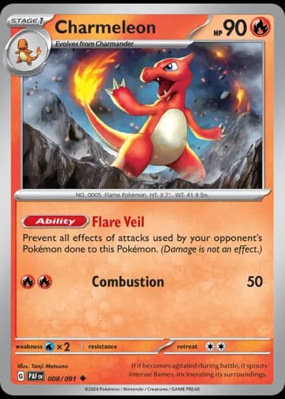 Charmeleon #008/91 — Paldean Fates