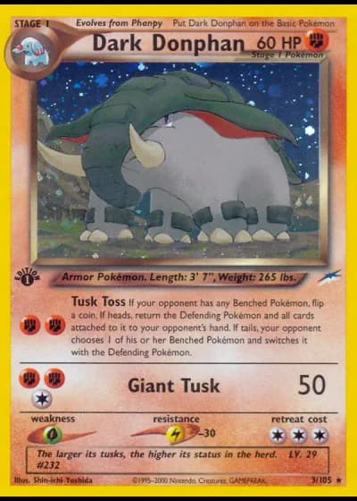 Dark Donphan (1st Edition) #3/105 — Neo Destiny (1st Edition)