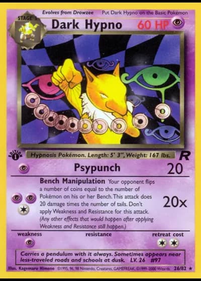 Dark Hypno (1st Edition) #26/82 — Team Rocket (1st Edition)