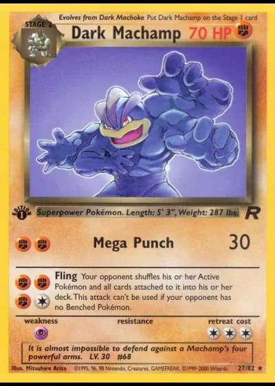 Dark Machamp (1ª Edizione) #27/82 — Team Rocket (1ª Edizione)