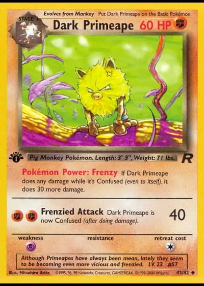 Dark Primeape (1ª Edizione) #43/82 — Team Rocket (1ª Edizione)