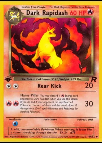 Dark Rapidash (1st Edition) #44/82 — Team Rocket (1st Edition)