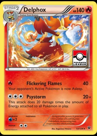 Delphox (League Crosshatch July 2016) #13/124 — Fates Collide