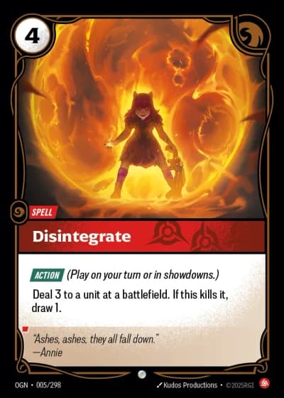 Disintegrate #005/352 — Origins