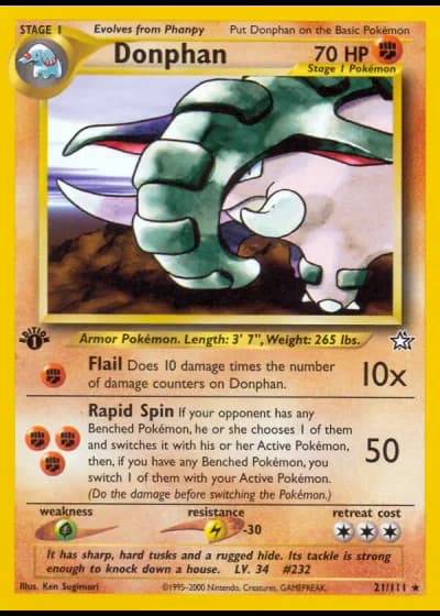 Donphan (1st Edition) #21/111 — Neo Genesis (1st Edition)