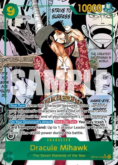 Dracule Mihawk (OP14-119) (Alternative Art 2) — The Azure Sea's Seven (OP14-EB04)