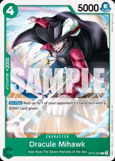 Dracule Mihawk (OP15-027) — Adventure on Kami's Island (OP15-EB04)