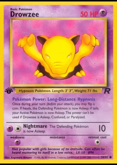 Drowzee (1st Edition) #54/82 — Team Rocket (1st Edition)