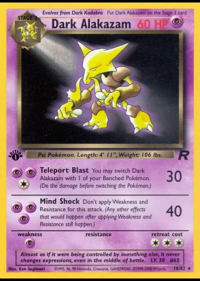 Dunkles Simsala (1. Edition) #18/82 — Team Rocket (1. Edition)