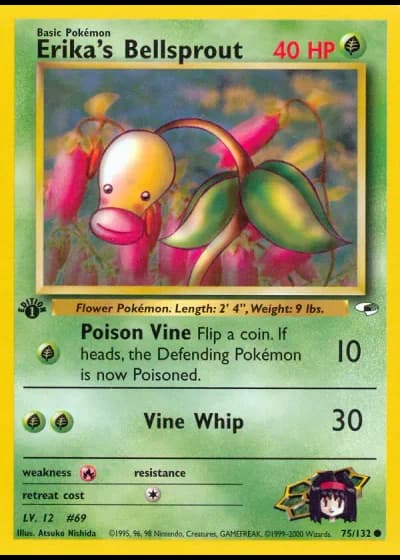 Erika's Bellsprout (1st Edition) #75/132 — Gym Heroes (1st Edition)