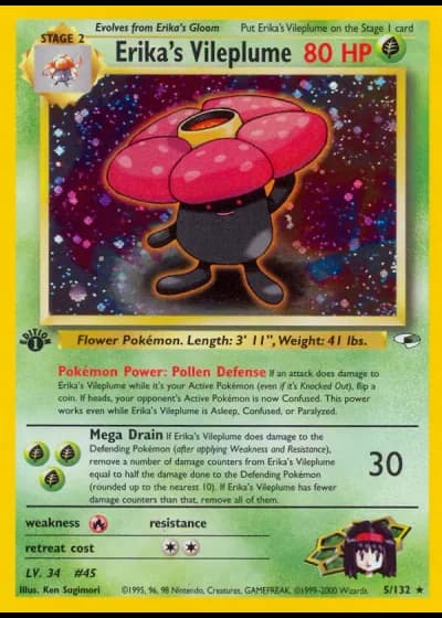 Erika's Vileplume (1st Edition) #5/132 — Gym Heroes (1st Edition)