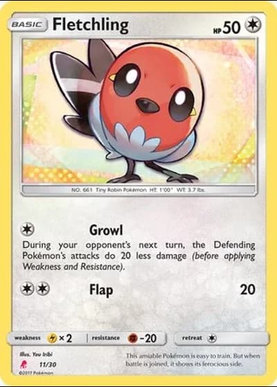 Fletchling #11/30 — SM trainer Kit (Lycanroc)