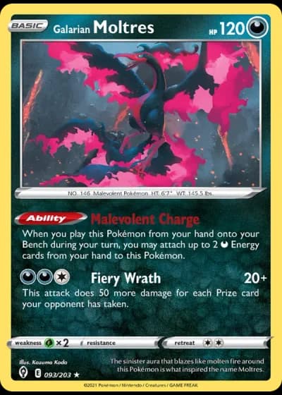 Galarian Moltres #93/203 — Evolving Skies