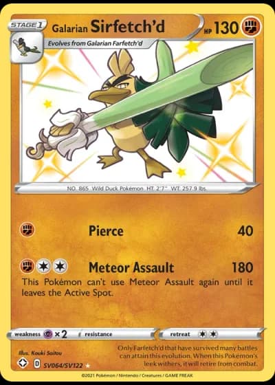 Galarian Sirfetch'd SV064/122 — Shiny Vault (Shining Fates)
