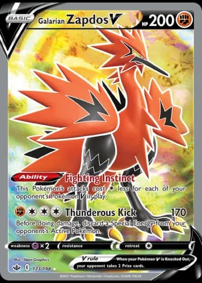 Galarian Zapdos V #173/198 — Chilling Reign