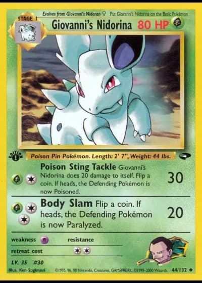 Giovanni's Nidorina (1st Edition) #44/132 — Gym Challenge (1st Edition)