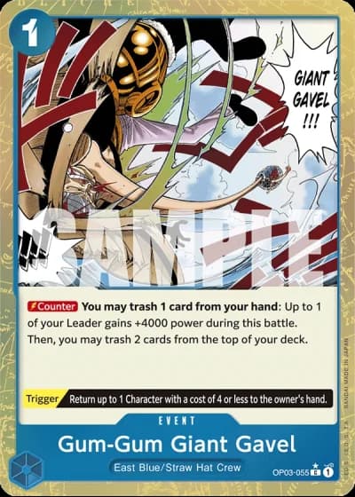 Gum-Gum Giant Gavel (OP03-055) (Textured Foil) — One Piece The Best (PRB01)