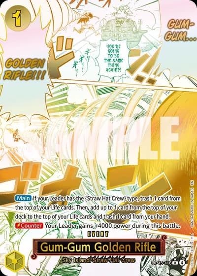 Gum-Gum Golden Rifle (OP15-116) (Alternative Art) — Adventure on Kami's Island (OP15-EB04)