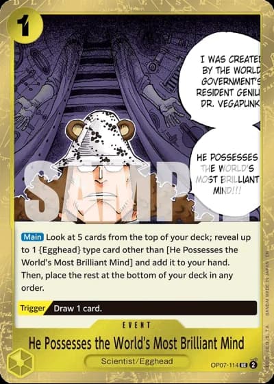 He Possesses the World's Most Brilliant Mind (OP07-114) (Pirate Foil) — One Piece Card The Best Vol.2(PRB02)