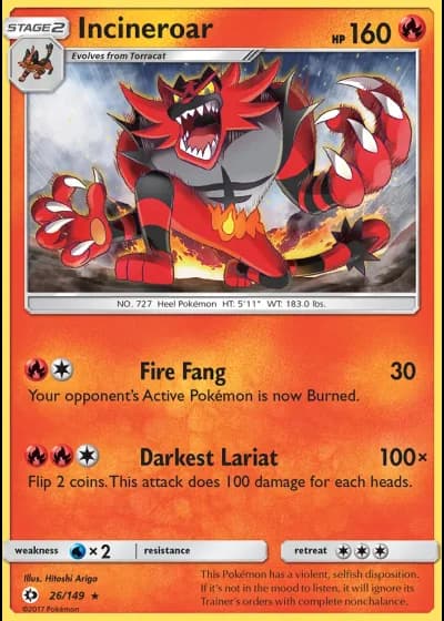 Incineroar #26/149 — Sun & Moon