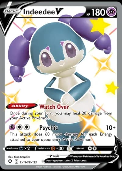 Indeedee V SV114/122 — Shiny Vault (Shining Fates)