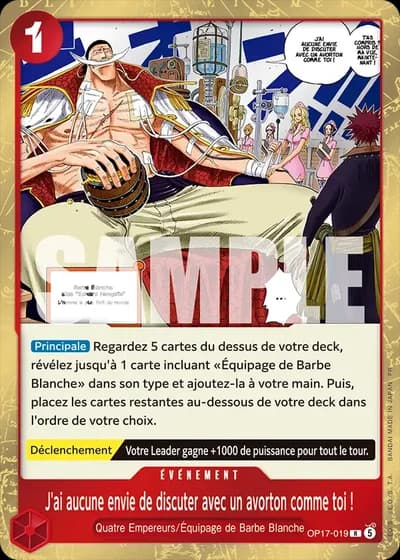 J'ai aucune envie de discuter avec un avorton comme toi ! (OP17-019) — Les Guerriers les Plus Puissants au Monde (OP17)