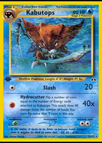 Kabutops (1st Edition) #25/75 — Neo Discovery (1st Edition)