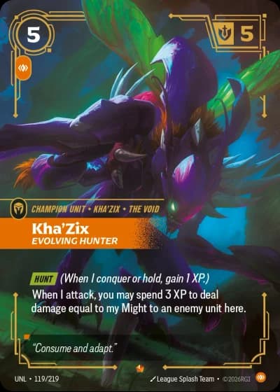 Kha'Zix, Evolving Hunter #119/308 — Unleashed