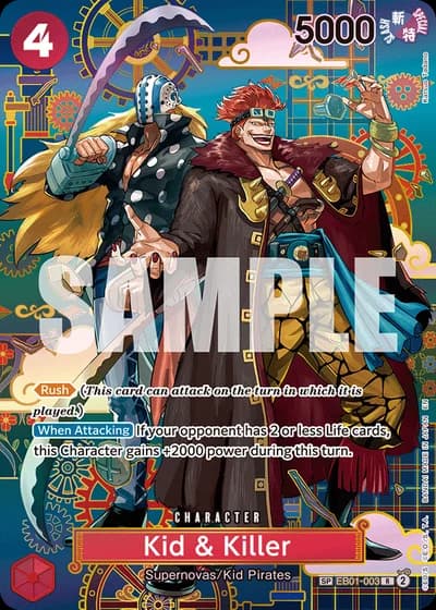 Kid & Killer (EB01-003) (Alternative Art 5) — The Azure Sea's Seven (OP14-EB04)