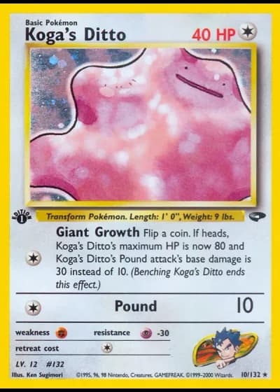 Koga's Ditto (1st Edition) #10/132 — Gym Challenge (1st Edition)