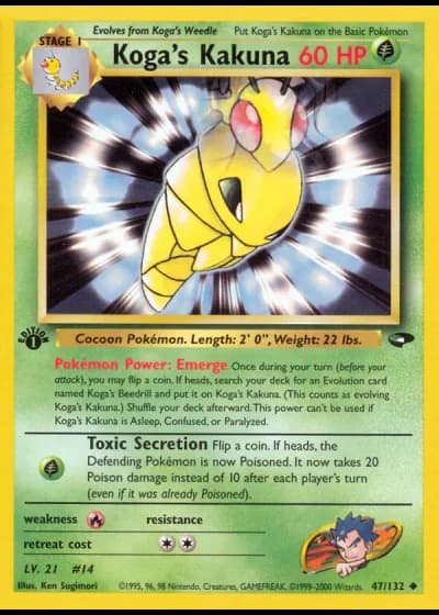 Koga's Kakuna (1st Edition) #47/132 — Gym Challenge (1st Edition)