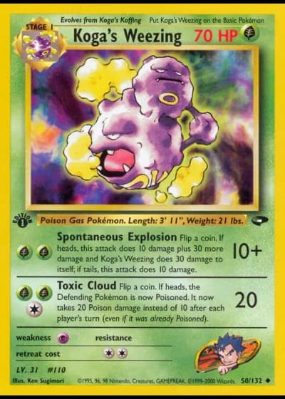 Koga's Weezing (1st Edition) #50/132 — Gym Challenge (1st Edition)