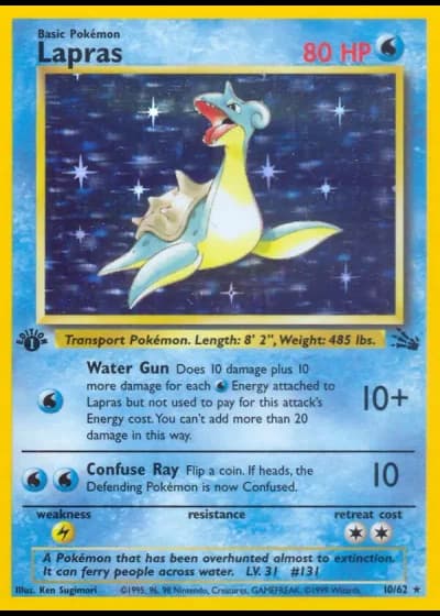Lapras (1st Edition) #10/62 — Fossil (1st Edition)