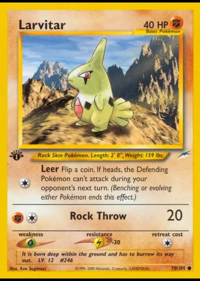 Larvitar (1st Edition) #70/105 — Neo Destiny (1st Edition)