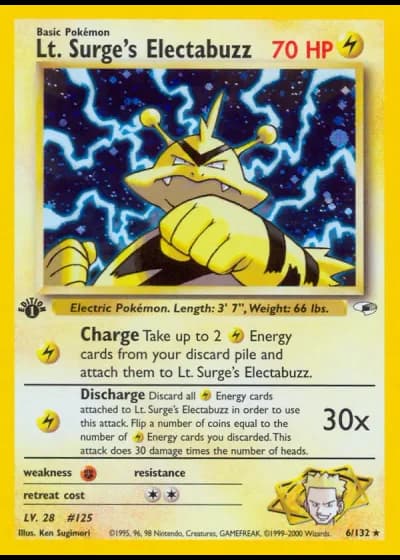 Lt. Surge's Electabuzz (1st Edition) #6/132 — Gym Heroes (1st Edition)