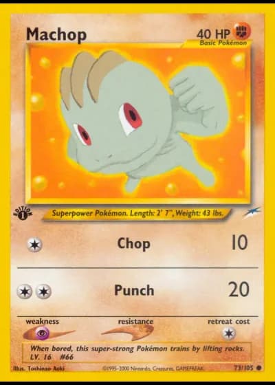 Machop (1st Edition) #73/105 — Neo Destiny (1st Edition)