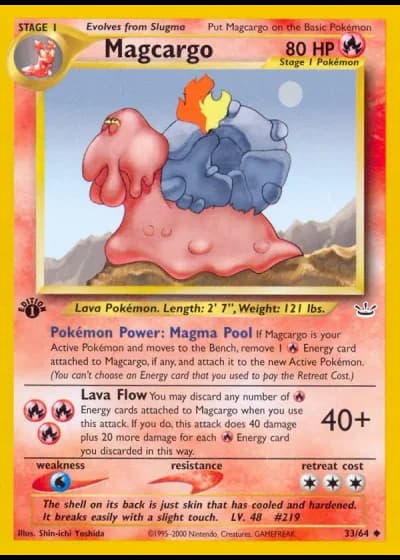Magcargo (1st Edition) #33/64 — Neo Revelation (1st Edition)