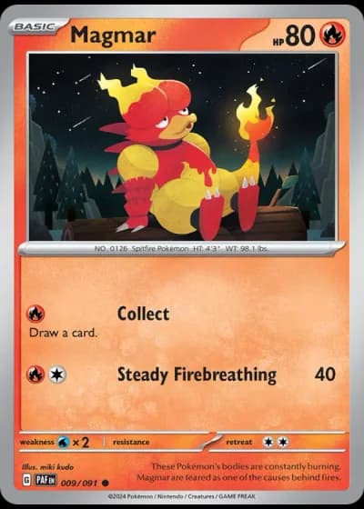 Magmar #009/91 — Paldean Fates