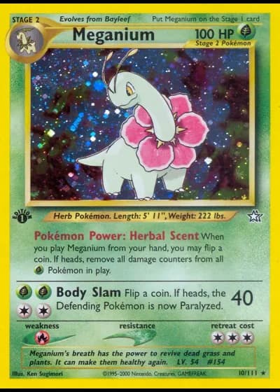 Meganium (1st Edition) #10/111 — Neo Genesis (1st Edition)
