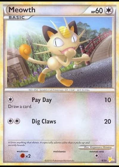 Meowth #3/30 — HS trainer Kit (Raichu)