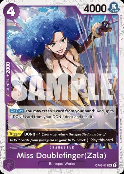 Miss Doublefinger(Zala) (OP05-073) (Jolly Roger Foil) — One Piece The Best (PRB01)