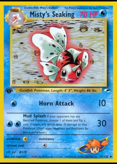 Misty's Seaking (1st Edition) #55/132 — Gym Heroes (1st Edition)