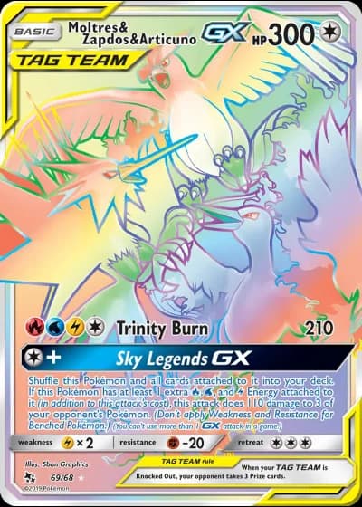 Moltres & Zapdos & Articuno GX #69/68 — Destino Sfuggente
