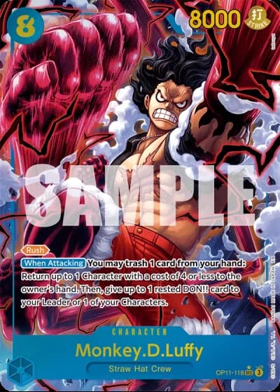Monkey.D.Luffy (OP11-118) (Alternative Art) — A Fist of Divine Speed (OP11)