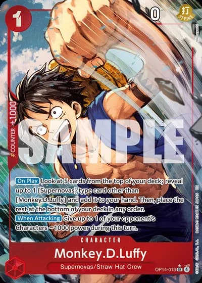 Monkey.D.Luffy (OP14-013) (Alternative Art) — The Azure Sea's Seven (OP14-EB04)