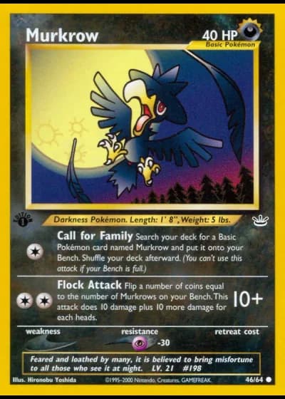 Murkrow (1ª Edizione) #46/64 — Neo Revelation (1ª Edizione)