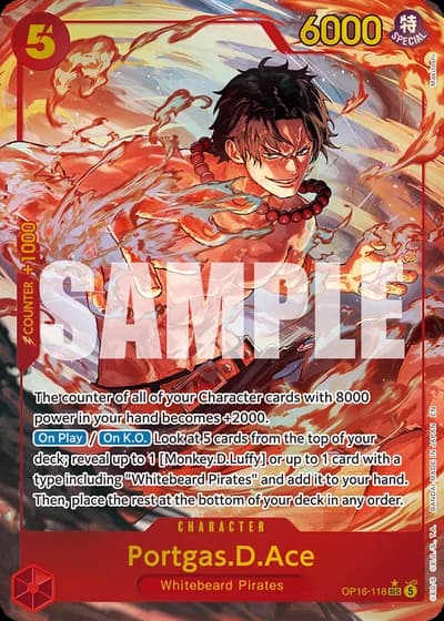 Portgas.D.Ace (OP16-118) (Alternative Art) — The Time of Battle (OP16)