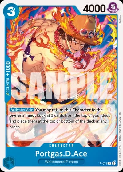 Portgas.D.Ace (P-074) (Pirate Foil) — One Piece Card The Best Vol.2(PRB02)